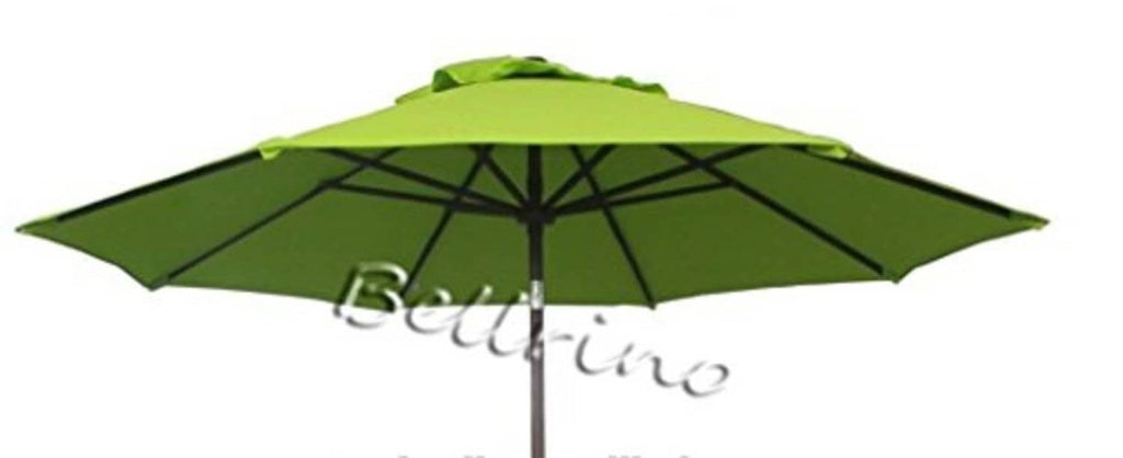 Sage green umbrella replacement canopy with black rib framework and pole