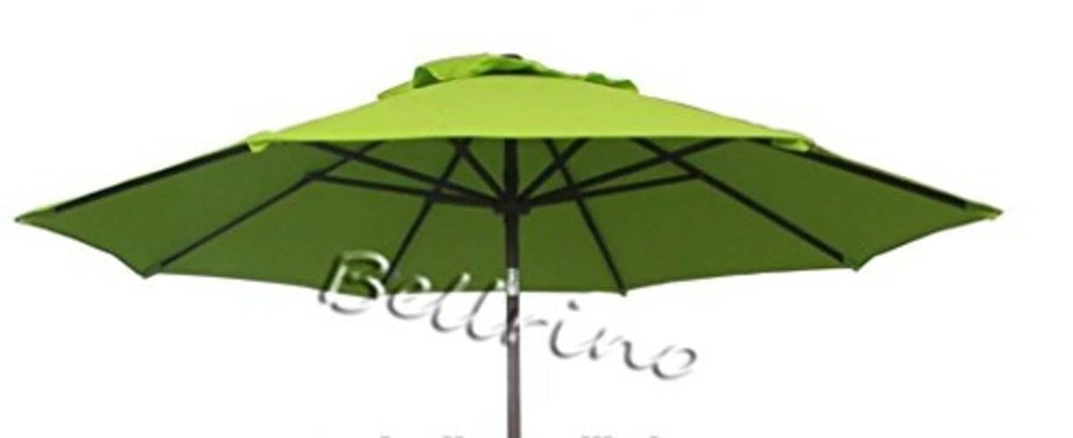Sage green umbrella replacement canopy with black rib framework and pole