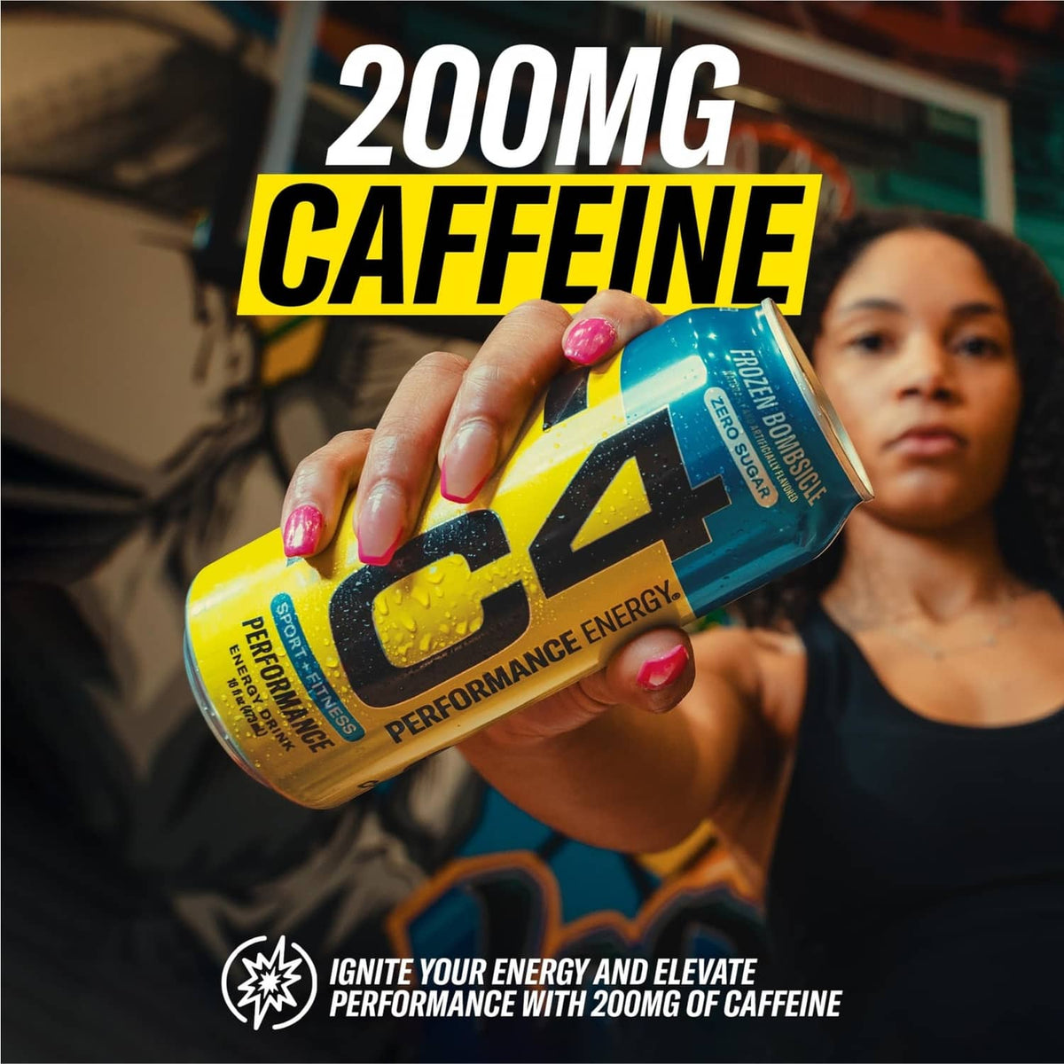 C4 Performance energy drink can - 200mg caffeine, zero sugar