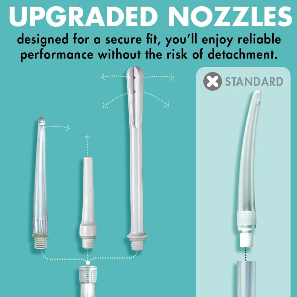 Upgraded enema nozzle set with clear tips and connector tubes