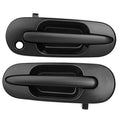 Pair of dark gray exterior door handles with black pull and mounting pin