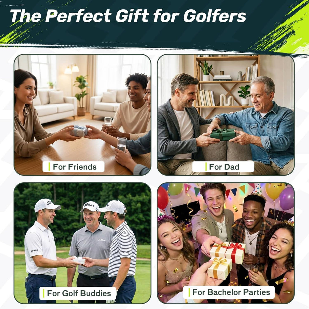 SAPLIZE golf tee gift set with cards for friends, dad, golf buddies, and bachelor parties.