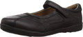 Girls' Claire black Mary Jane flats with padded collar and hook-and-loop strap