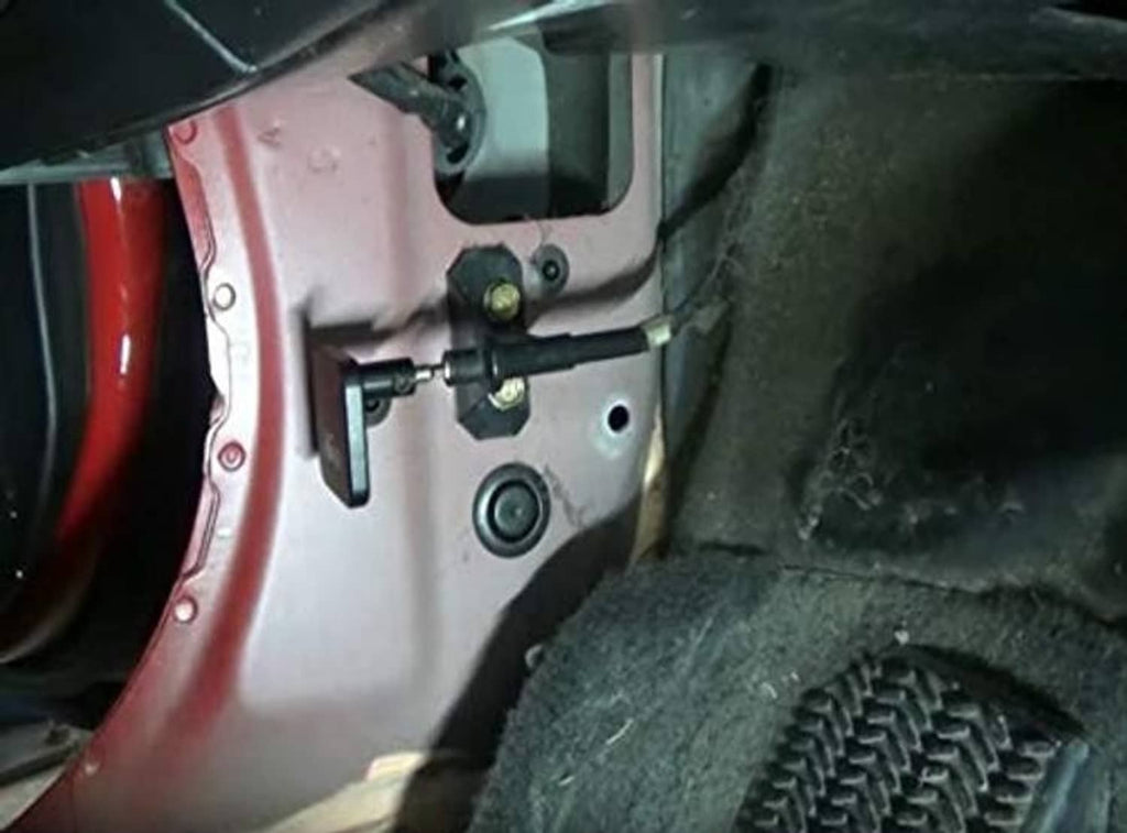 Latch release handle and cable repair hardware mounted at vehicle latch area