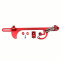 Red aluminum throttle cable carb bracket with spring and mounting hardware set