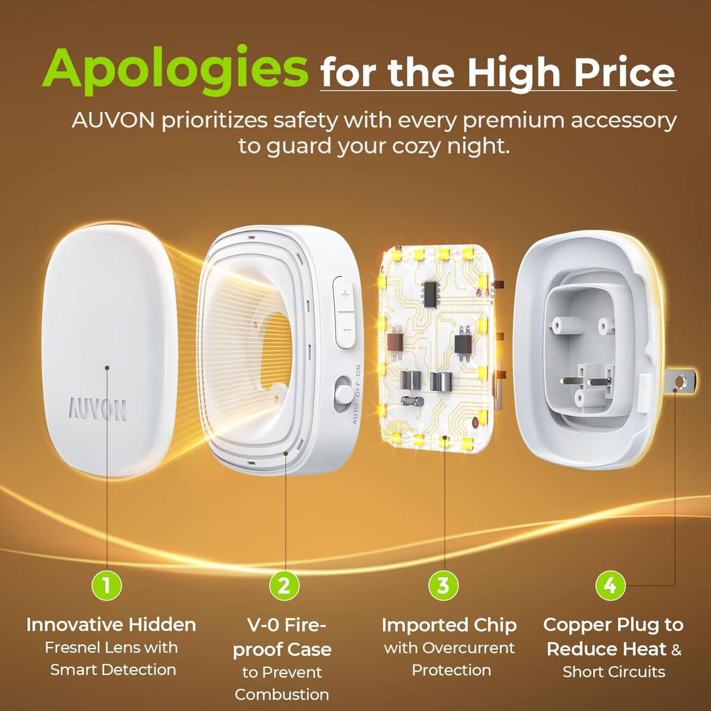 Plug-in LED night light set with open housing showing internal circuit parts