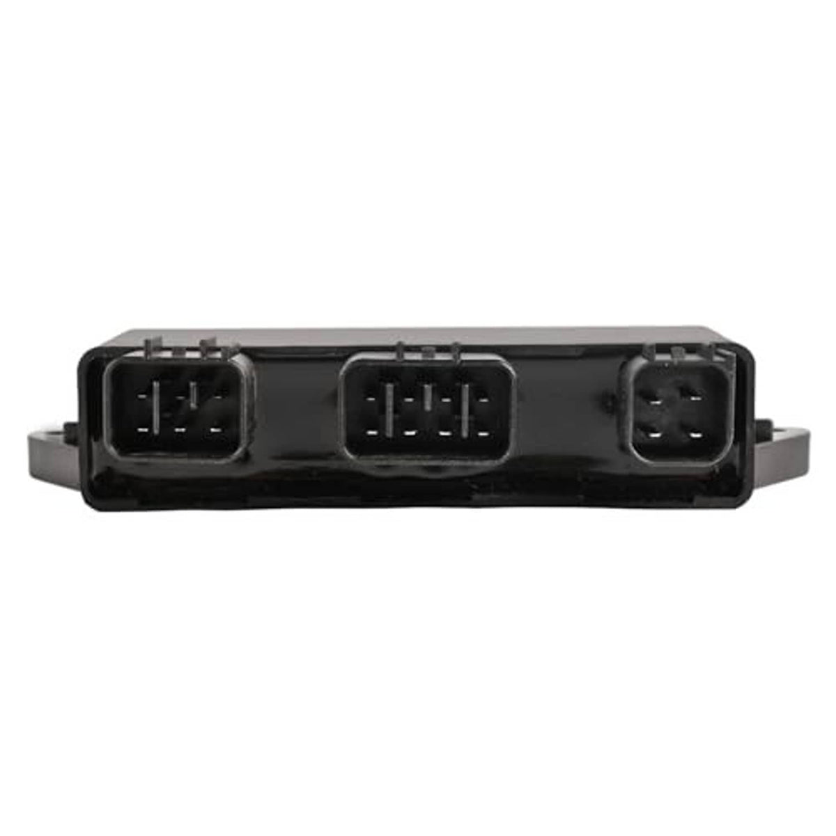 Black CDI ignitor box rear panel with three multi-pin connector sockets