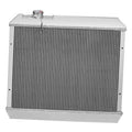 3-row aluminum radiator with cap, silver frame and dark finned core