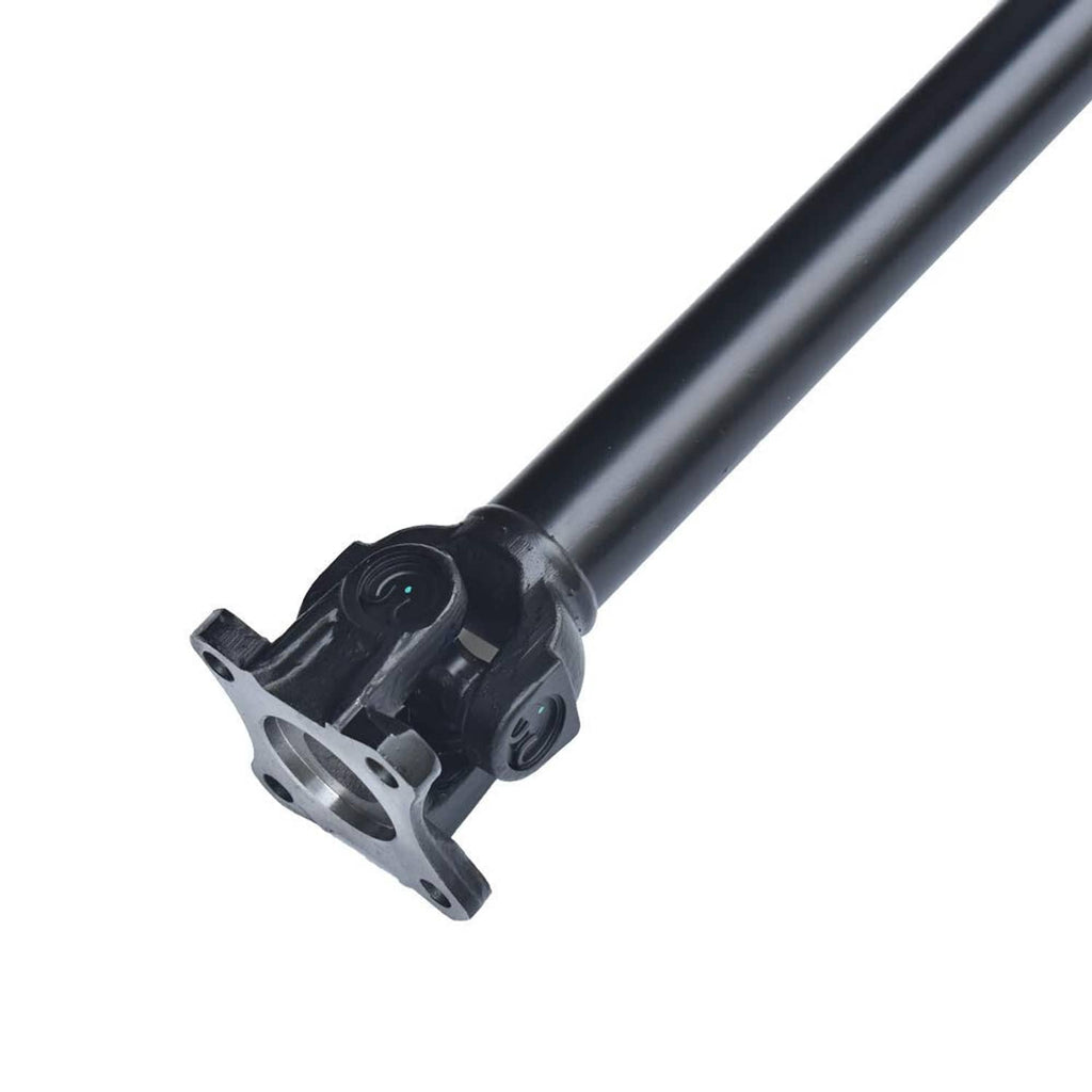 Front prop drive shaft yoke end with bolt pattern and black housing