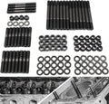 Cylinder head stud kit with black studs, washers, and 12-point nuts set