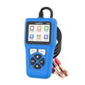 Blue VEEPEAK VBT24 12V/24V battery tester with LCD and red-black clamp leads