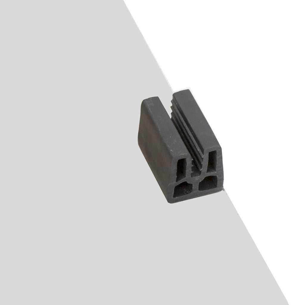 Black rubber channel gasket for folding windshield frame
