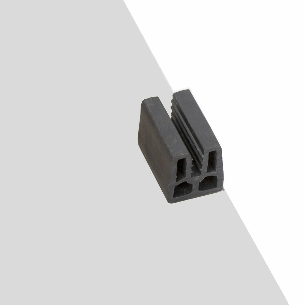 Black rubber channel gasket for folding windshield frame