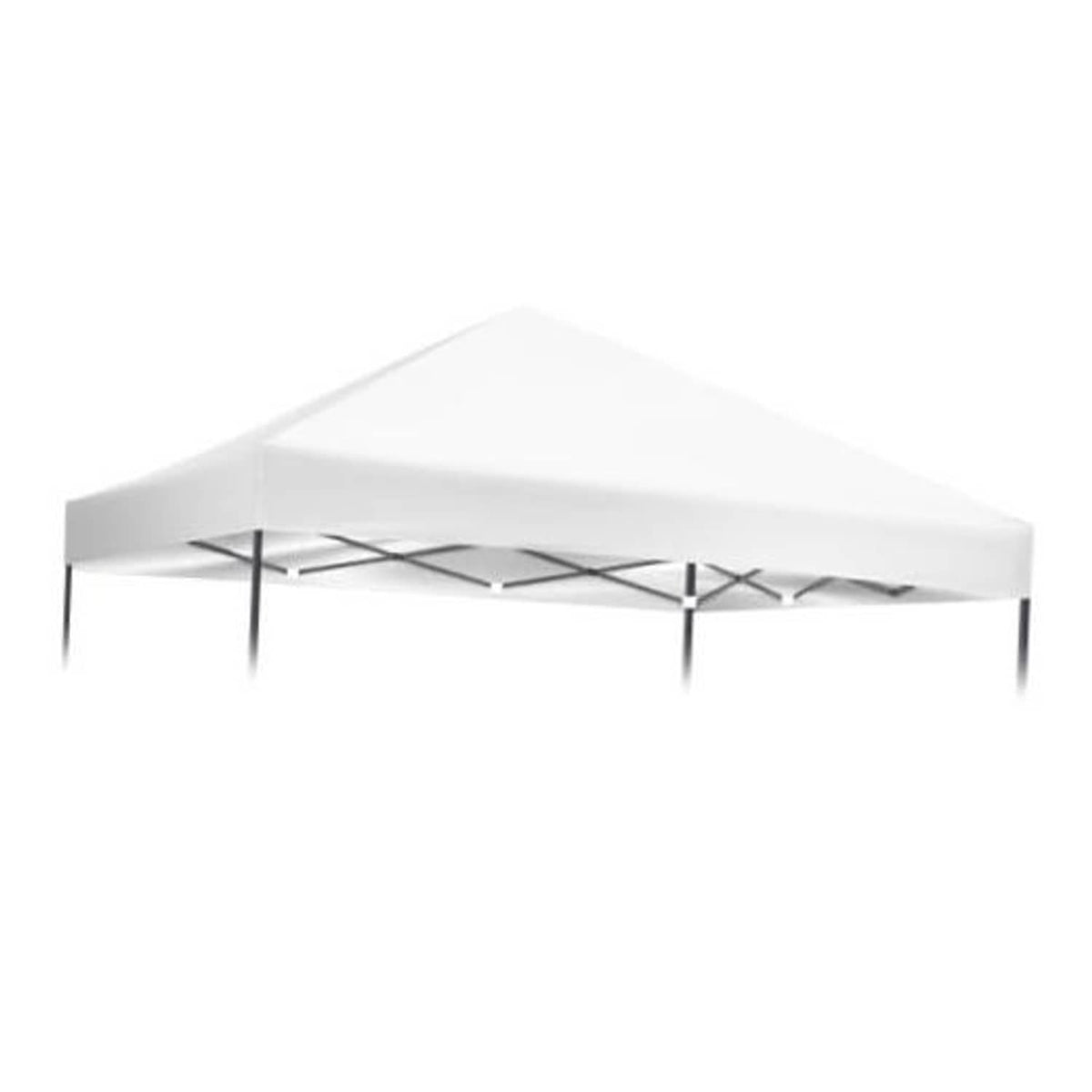 White replacement canopy top cover with crisscross support underside view