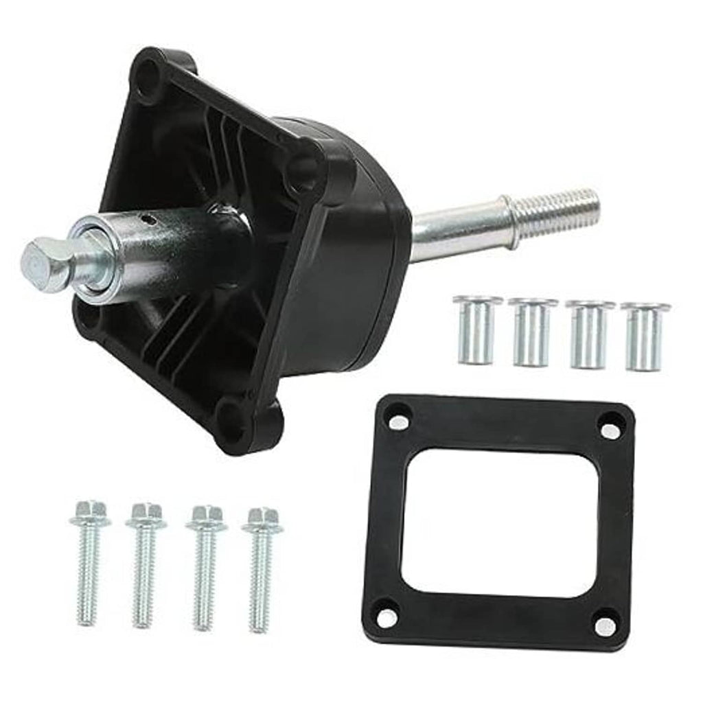 Manual transmission shifter kit with black body, silver lever, gasket and mounting hardware