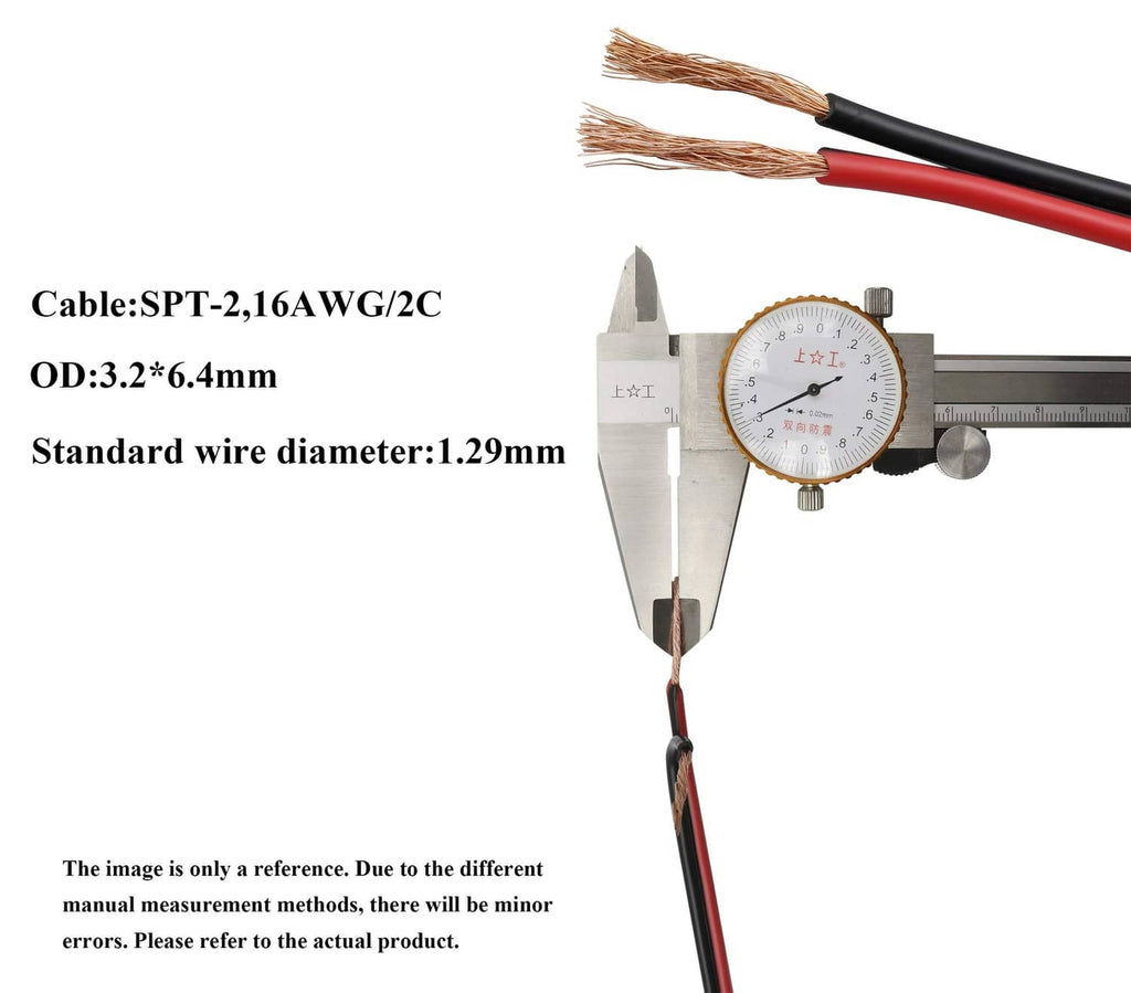 Red and black wire leads with exposed copper ends, 16 AWG SAE battery cable