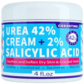 Urea 42% foot cream jar, blue label with 42% urea and 2% salicylic acid