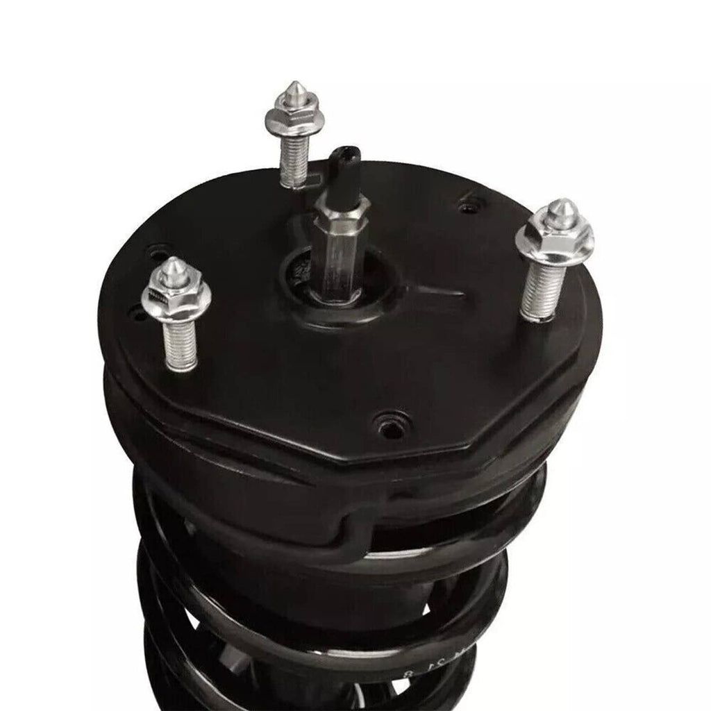 Black shock strut top spring seat with four bolt studs