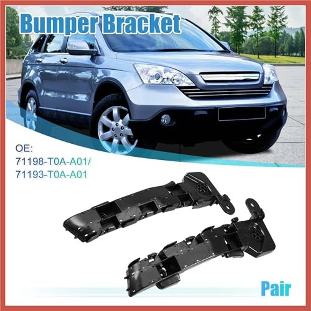 Front bumper bracket pair, black mounting supports for front bumper area