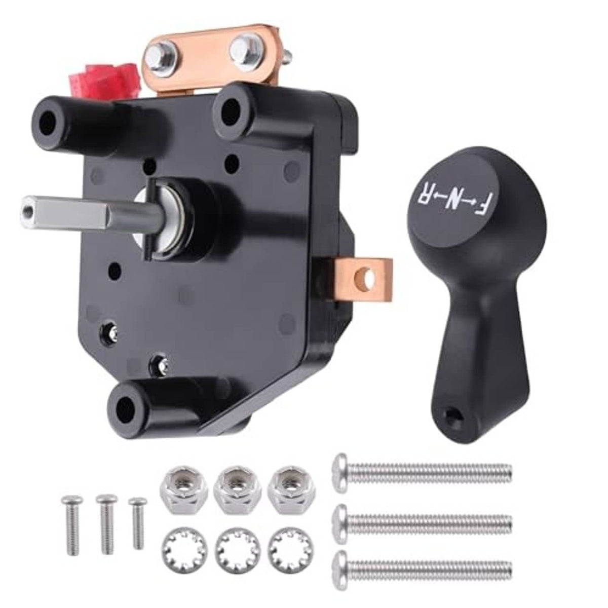 Forward-reverse switch assembly with handle and included mounting hardware