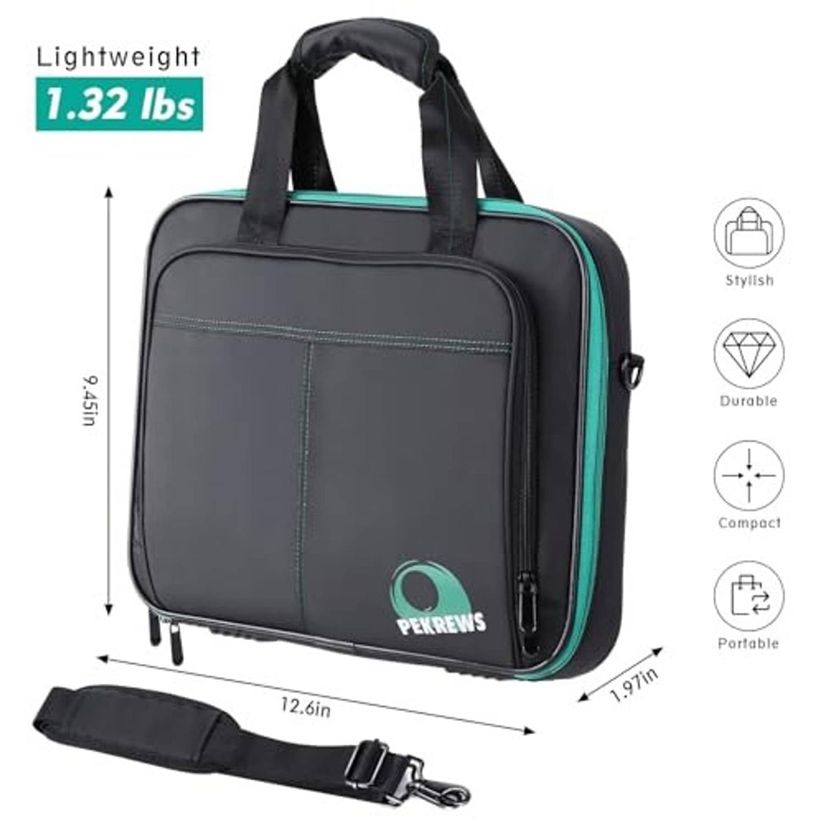Compact padded billiard ball case with top handle and adjustable shoulder strap