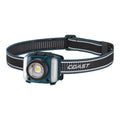 Ocean blue rechargeable LED headlamp with elastic head strap and front lamp housing
