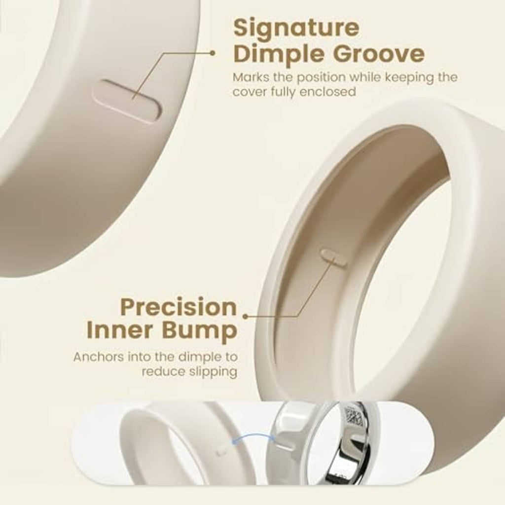 White ring cover showing inner bump and groove details for a secure fit