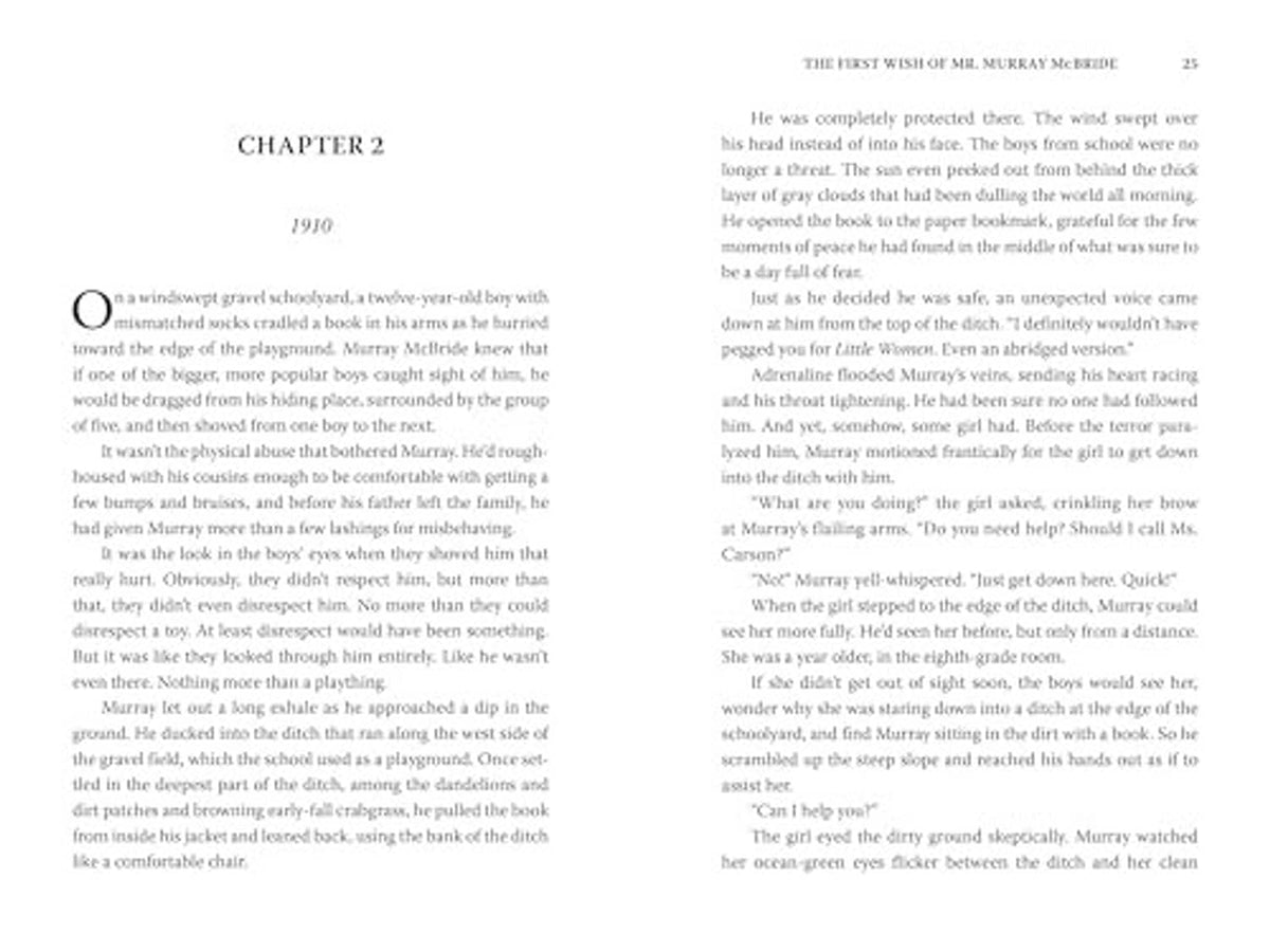 Printed novel page showing “CHAPTER 2” and paragraphs dated “1910”.