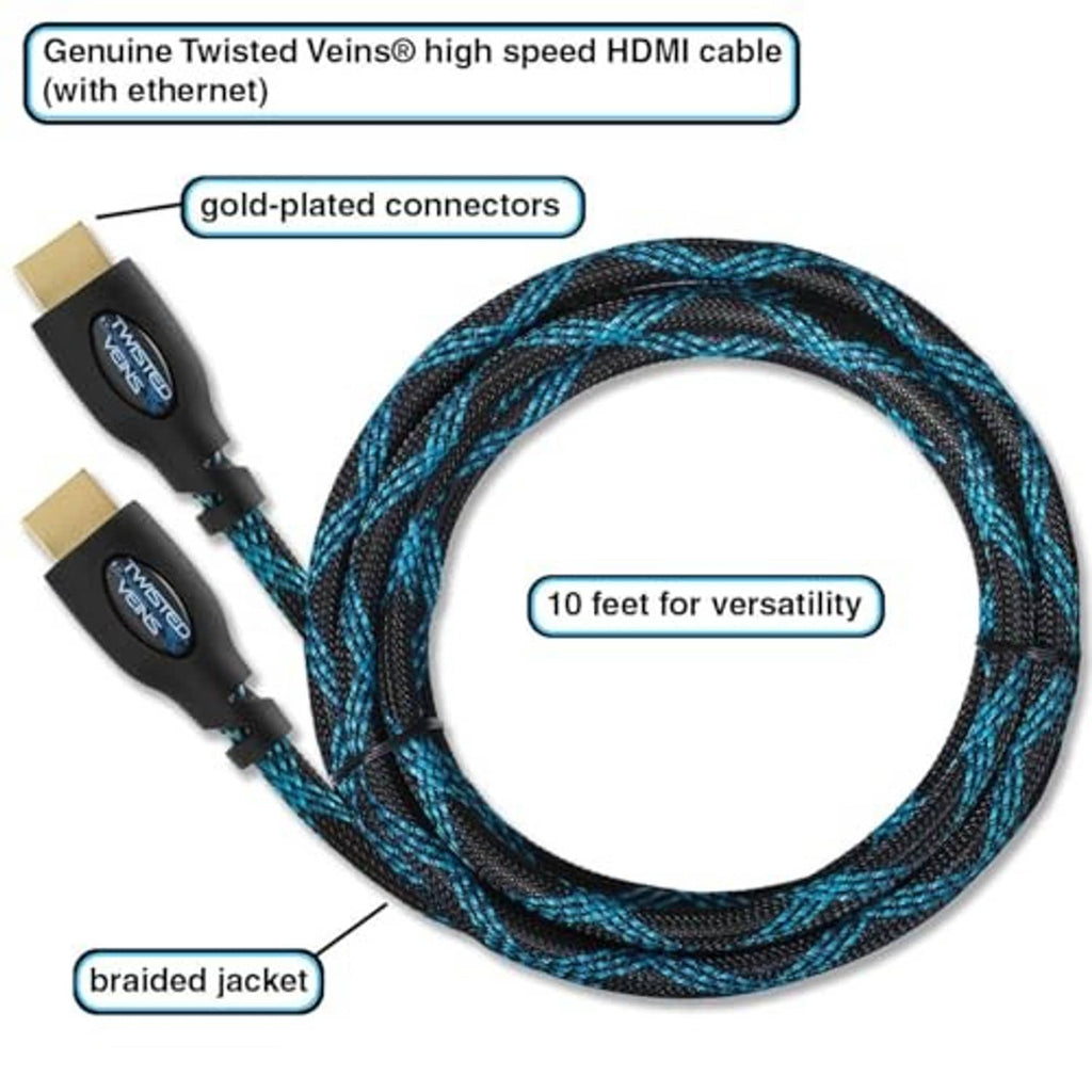 10 ft braided HDMI cable with gold-plated connectors