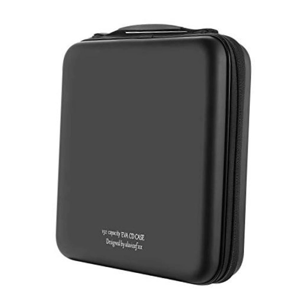 Black zip-up EVA CD disc case with carry handle