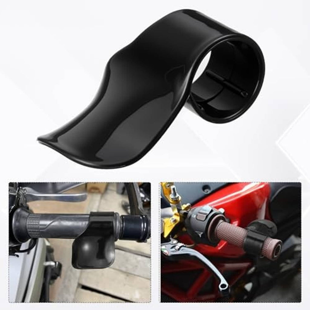 Black motorcycle throttle assist grip, curved cover sleeve for handlebar