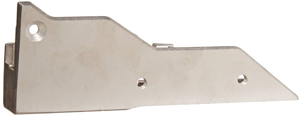 Hitachi silver metal fence bracket with two mounting holes and angled edge