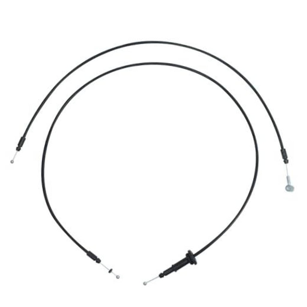 Hood latch release cable assembly with black cable and release ends, single loop