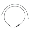 Hood latch release cable assembly with black cable and release ends, single loop