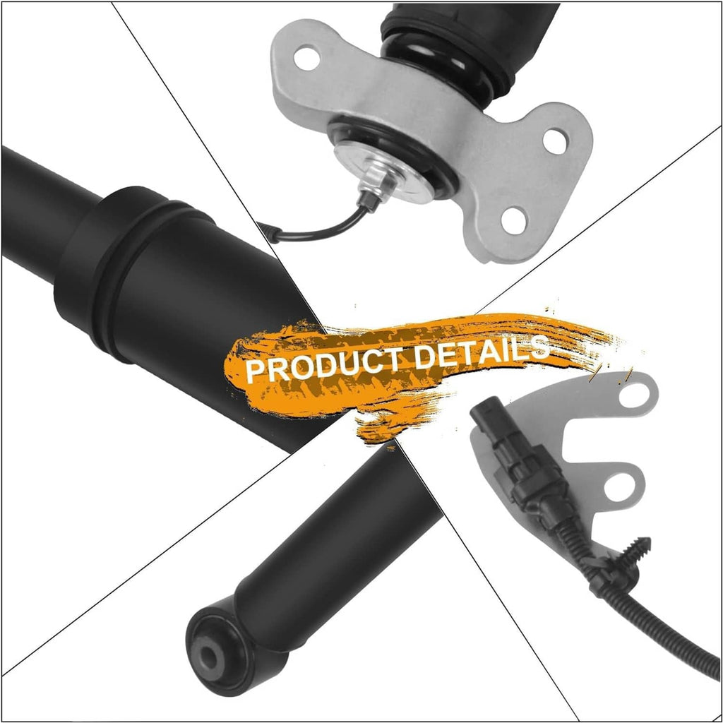 Rear shock absorber strut with steel mounting bracket and wiring harness
