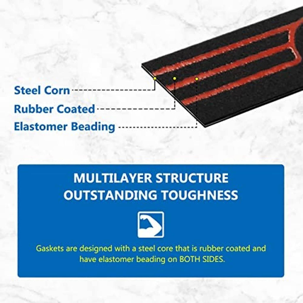 Differential cover gasket cross-section with rubber-coated steel core and elastomer bead
