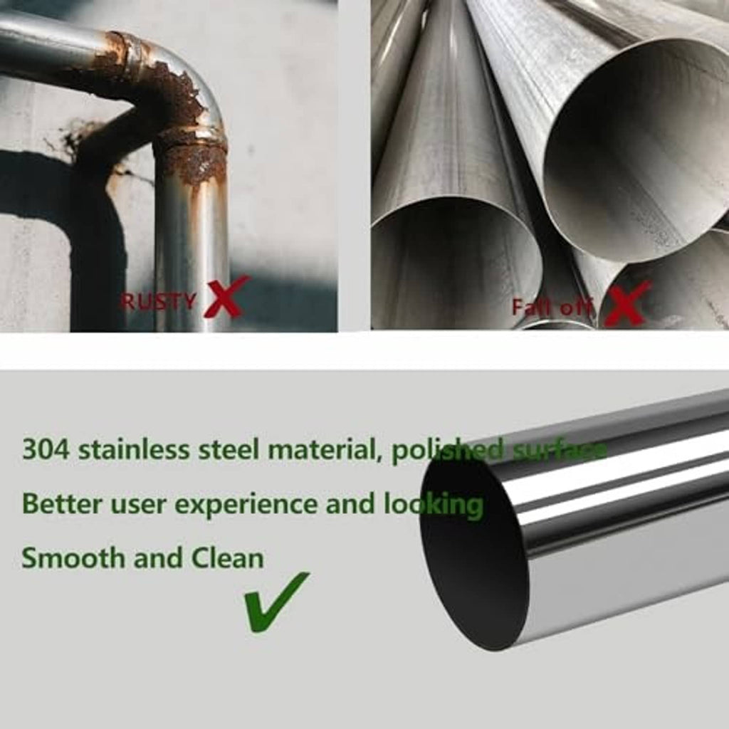 Polished stainless steel exhaust tube with dark interior at open end and smooth finish