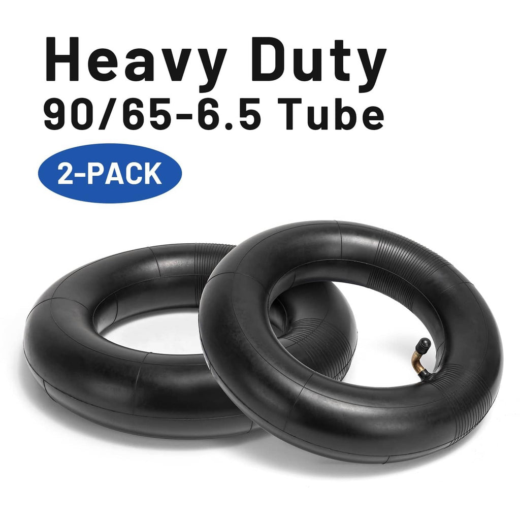 Pair of 90/65-6.5 black electric scooter inner tubes with valve stems