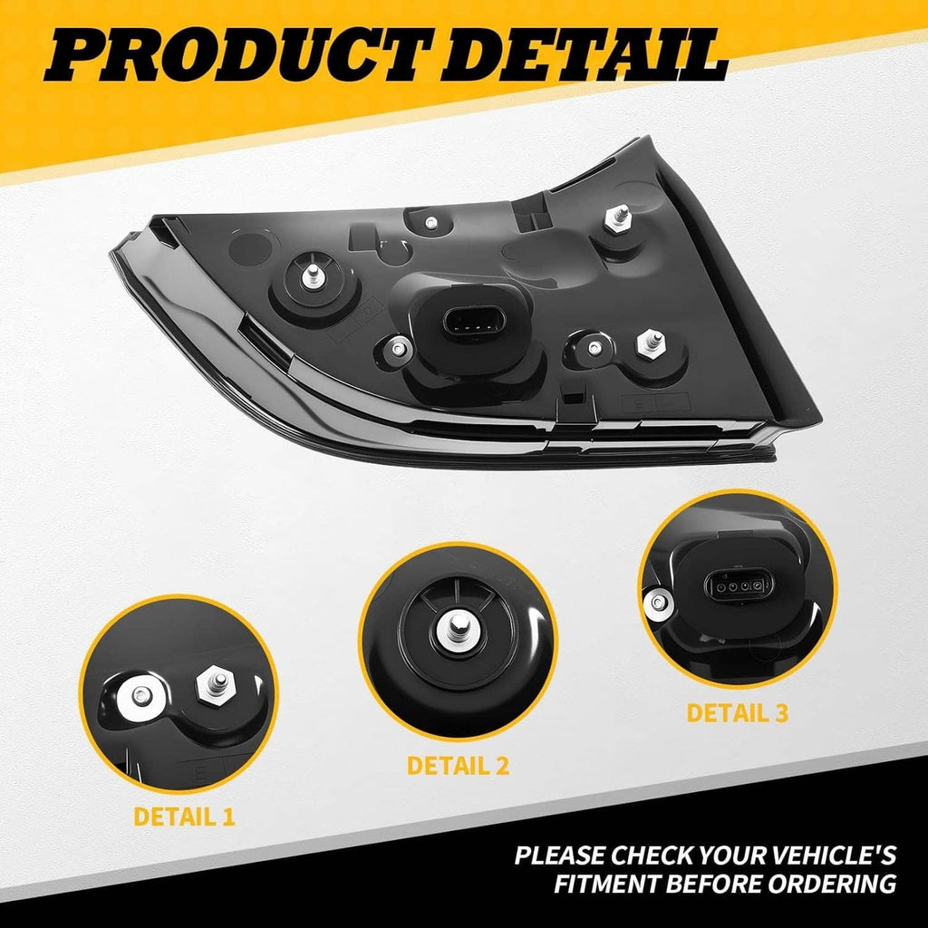 Right inner tail light brake lamp housing with wiring connector port