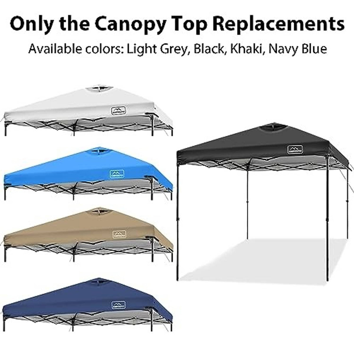 Black replacement canopy top cover with several matching replacement colors