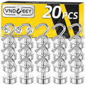 Silver magnetic hooks set of 20, curved S design with round base