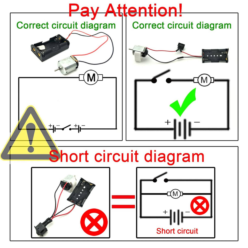 Small DC motor kit with two motors and wiring harness for circuit connection
