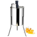 Electric honey extractor with stainless steel drum and tripod legs