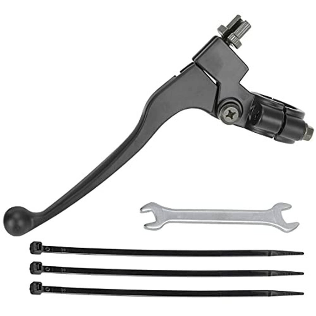 Left mini bike brake/clutch lever with clamp, plus wrench and hardware set