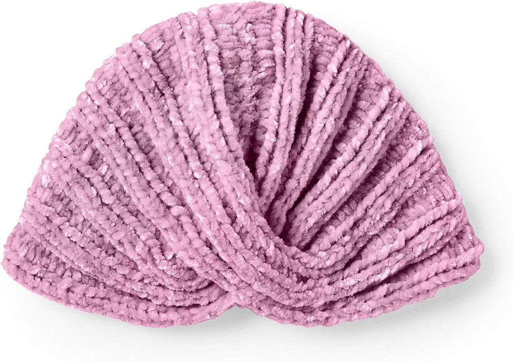 Bernat Baby Velvet yarn skein, light purple plush texture