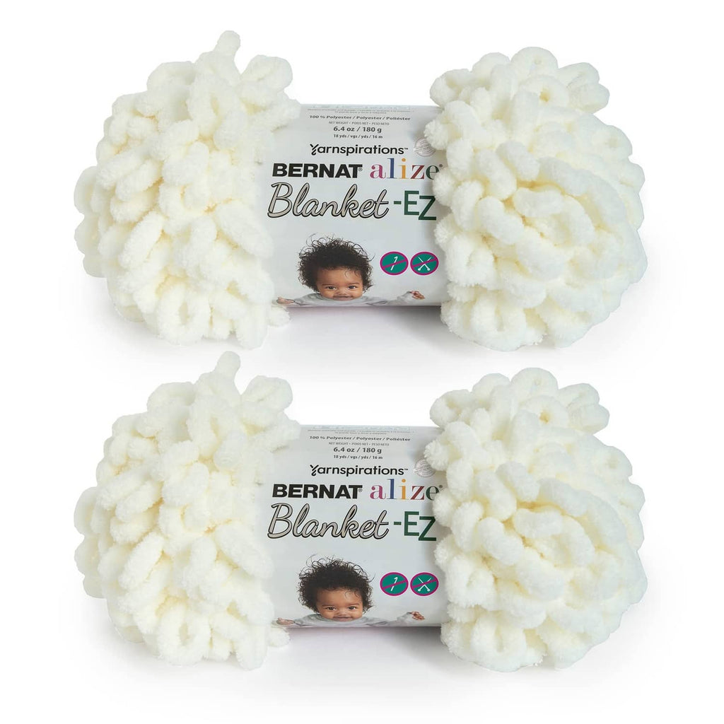 Cream chunky yarn blanket kit, 2-pack with tool-free knitting instructions