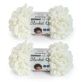 Cream chunky yarn blanket kit, 2-pack with tool-free knitting instructions
