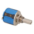 Jameco Valuepro wirewound potentiometer with blue housing and metal shaft