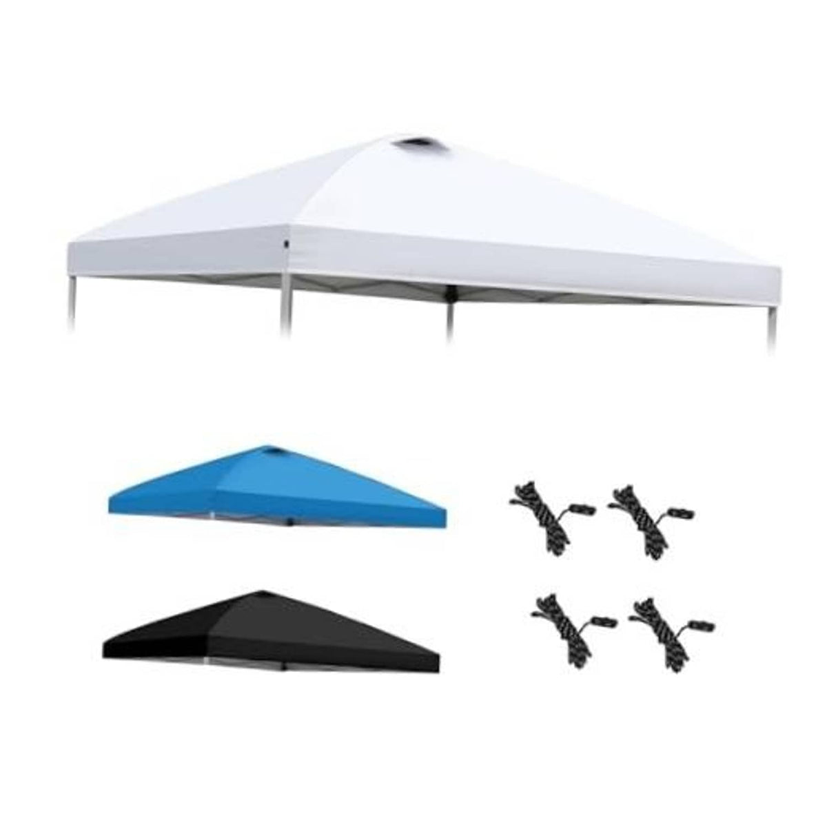 White vented canopy top with round vent hole on the roof panel