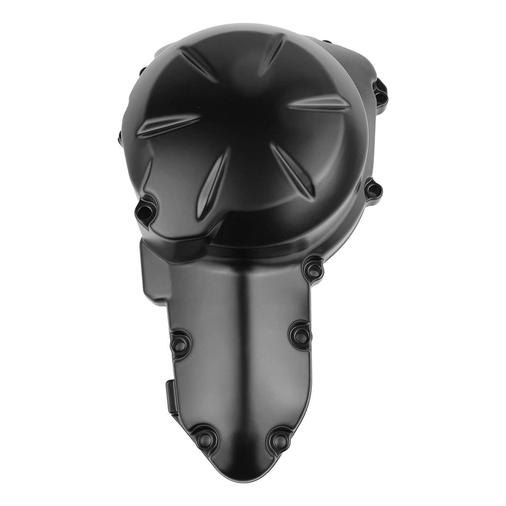 Black stator crankcase cover with mounting bolts and gasket